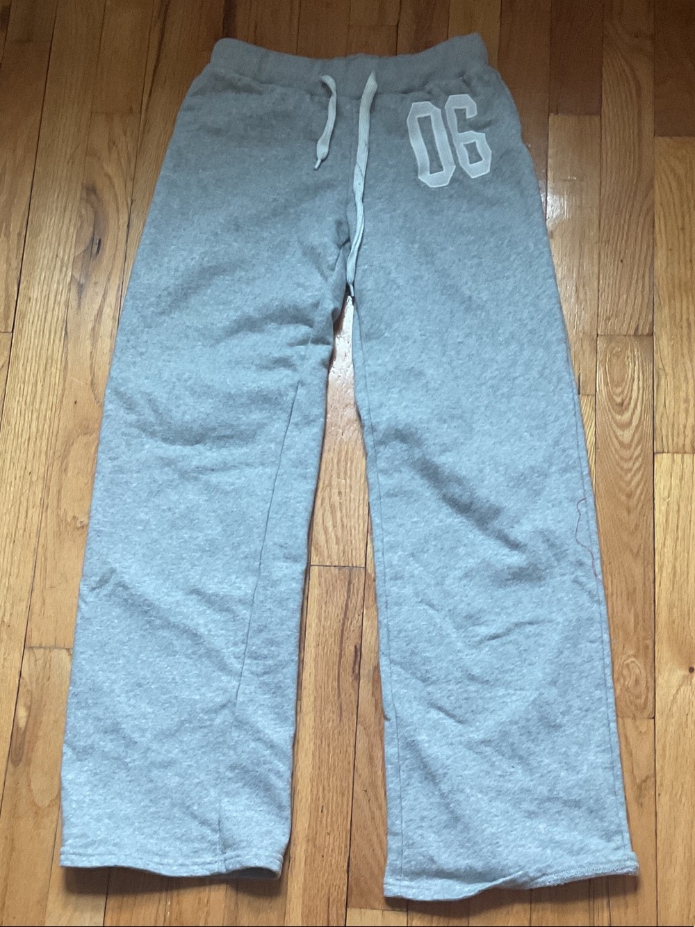 Edikted Light Gray Straight Leg Joggers with '06 Graphic